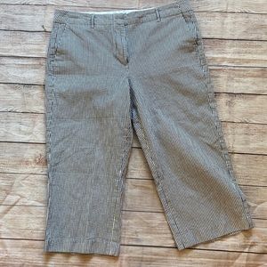 Talbots Navy And White Striped Capri Pants 12 Petite